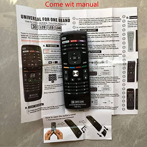 Universal Replacement Remote Control VZ-3+L Compatible for All VIZIO LED QLED LCD HDTV 4K UHD HDR SMARTCAST Smart TVs Models for VIZIO-TV-Remote - 2