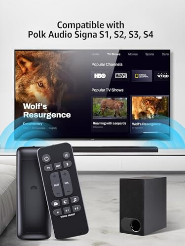 Universal Soundbar Remote Control for Polk Audio Sound Bar Signa S1 S2 S3, Replacement Sounbar Remote Control for Polk Audio Signa S1/Signa S2/Signa S3/Signa S4 Ultra-Slim Soundbar, RE6214-1 RE62141 - 2