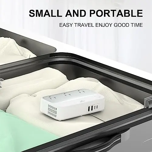 Universal Voltage Converter US to Europe, 220v to 110v Power Travel Converter Combo, 250W Step Down European Adapter 220 to 110 for UK Italy, Transformer European Travel Plug for Curly Hair Stick - 6