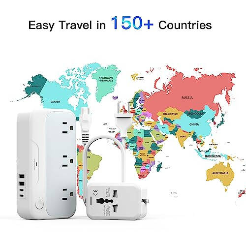 Universal Voltage Converter US to Europe, 220v to 110v Power Travel Converter Combo, 250W Step Down European Adapter 220 to 110 for UK Italy, Transformer European Travel Plug for Curly Hair Stick - 6