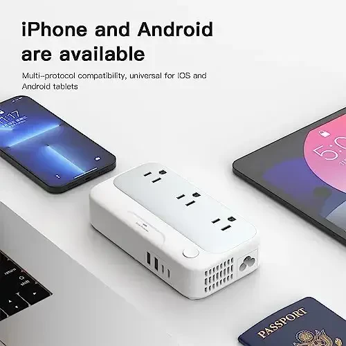 Универсальный преобразователь напряжения из США в Европу, 220v в 110v Комбо-преобразователь питания для путешествий, 250 Вт Понижающий европейский адаптер 220 в 110 для Великобритании Италии, Трансформаторный европейский дорожный штекер для плойки - 5