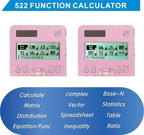 Scientific Calculators for College Students, IPepul Pink Desktop Math Solar Calculator with Notepad,991EX Type-C Rechargeable 552 Functions, School Supplies for Middle High School and Students(Pink) - 3