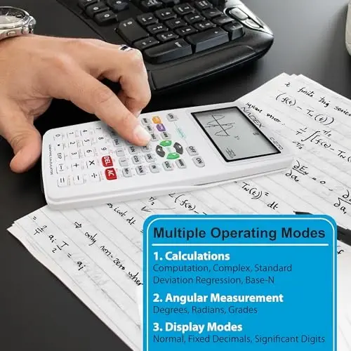 Scientific Calculator with Graph Functions for College and High School Students, Engineering, Advanced Mathematics, Calculus, Algebra, Geometery, Trigonometry, Statistics, Physics, Chemistry, White - 5