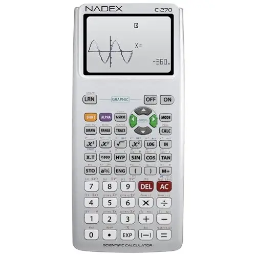 Scientific Calculator with Graph Functions for College and High School Students, Engineering, Advanced Mathematics, Calculus, Algebra, Geometery, Trigonometry, Statistics, Physics, Chemistry - Silver - 1