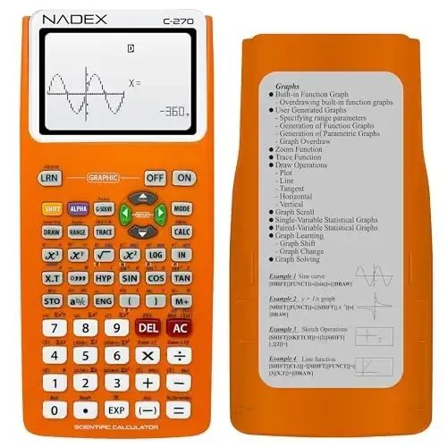 Scientific Calculator with Graph Functions for College and High School Students, Engineering, Advanced Mathematics, Calculus, Algebra, Geometery, Trigonometry, Statistics, Physics, Chemistry, Orange - 1