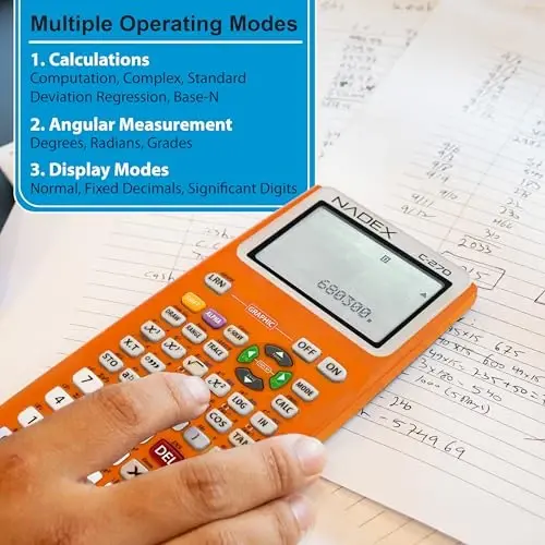 Scientific Calculator with Graph Functions for College and High School Students, Engineering, Advanced Mathematics, Calculus, Algebra, Geometery, Trigonometry, Statistics, Physics, Chemistry, Orange - 5