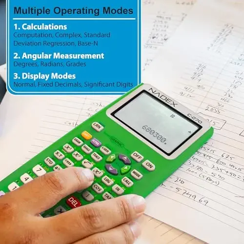 Scientific Calculator with Graph Functions for College and High School Students, Engineering, Advanced Mathematics, Calculus, Algebra, Geometery, Trigonometry, Statistics, Physics, Chemistry, Green - 5
