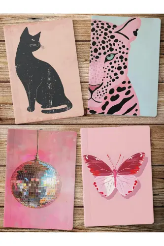 Unlined Notebook, Colored Cover Notebook 4 Pcs, Mind Notebook, Notepad, 64 Pages 14*21cm-Colored 