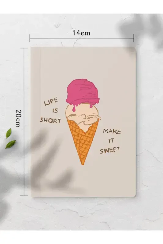 Unlined Notebook, Summer Illustration Notebook 4 Pcs, Brain Notebook, Notepad, 64 Pages 14*21cm-Summer - 3