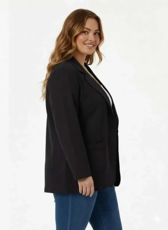Unlined Plus Size Jacket Black - 2