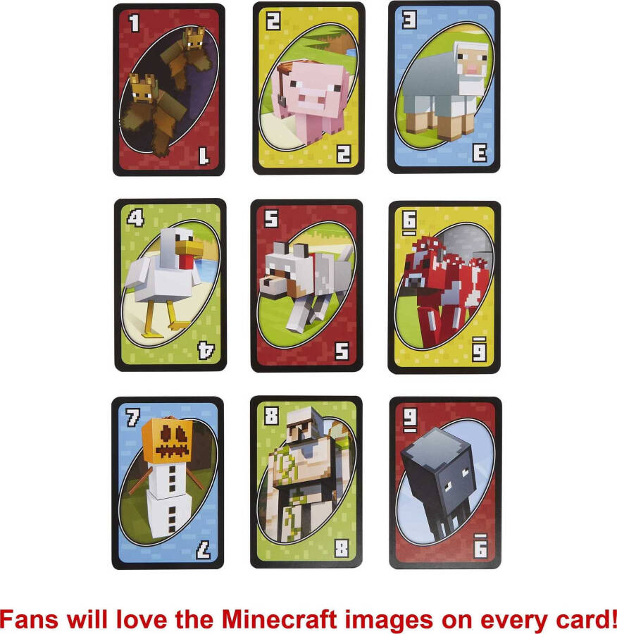UNO Minecraft Card Game for Kids & Family, 2-10 Players, Ages 7 Years & Older - 3