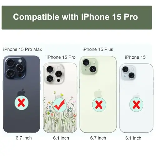 Unov Case Compatible with iPhone 15 Pro Case Clear with Design Embossed Floral Pattern Soft TPU Bumper Slim Protective 6.1 Inch (Flower Bouquet) - 7