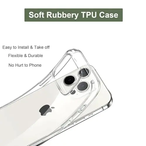 Unov Case iPhone 15 Pro uchun mos keladigan g'ilof Dizaynli tiniq, gul naqshli, yumshoq TPU bumperli, ingichka himoya 6.1 dyuym (Vitraj gul) - 5