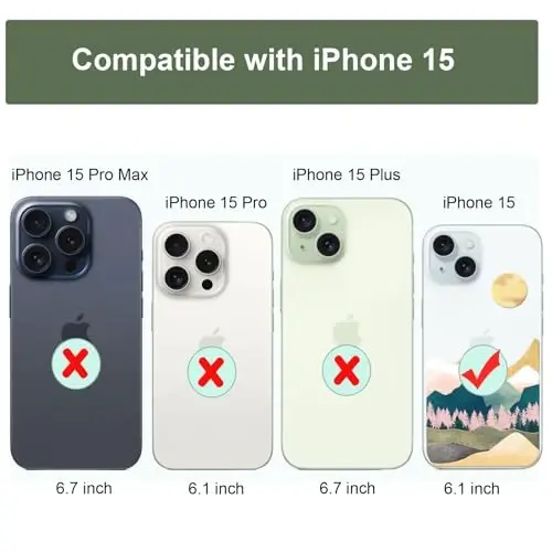 Unov Case Compatible with iPhone 15 Case Clear with Design Embossed Pattern Soft TPU Bumper Slim Protective 6.1 Inch (Sierra Mountains) - 7