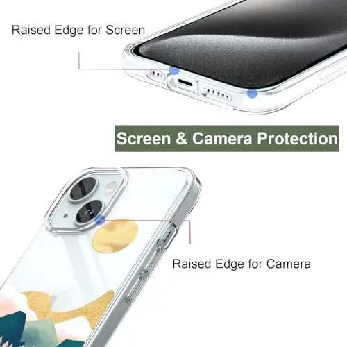 Unov Case Compatible with iPhone 15 Case Clear with Design Embossed Pattern Soft TPU Bumper Slim Protective 6.1 Inch (Sierra Mountains) - 2