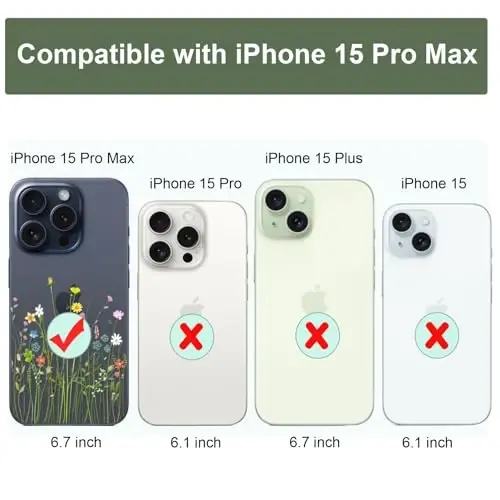 Unov Case Compatible with iPhone 15 Pro Max Case Clear with Design Embossed Floral Pattern Soft TPU Bumper Slim Protective 6.7 Inch (Flower Bouquet) - 7