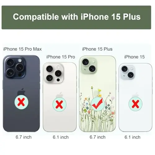 Unov Case Compatible with iPhone 15 Plus Case Clear with Design Embossed Floral Pattern Soft TPU Bumper Slim Protective 6.7 Inch (Flower Bouquet) - 7
