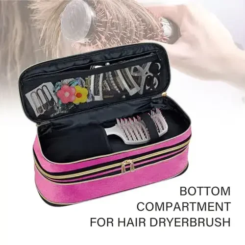 UOZL Hair Dryer Travel Carrying Case, Curling Iron Storage Bag, Slim Expandable Handheld Dual-Layer Travel Storage Bag for Dryer/Hair Tool Organizer/Style Organizer - 6