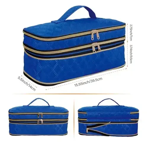 UOZL Hair Dryer Travel Carrying Case, Curling Iron Storage Bag, Slim Expandable Handheld Dual-Layer Travel Storage Bag for Dryer/Hair Tool Organizer/Style Organizer - 2