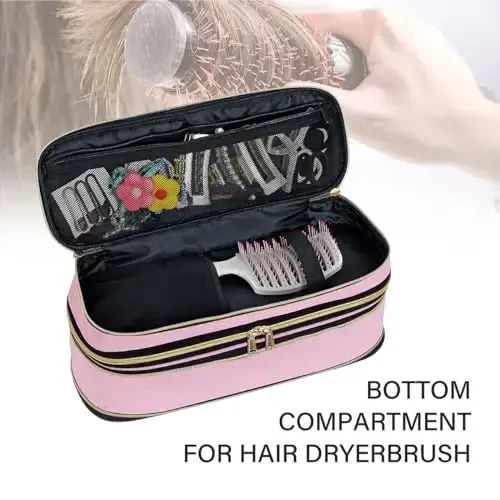 UOZL Hair Dryer Travel Carrying Case, Curling Iron Storage Bag, Slim Expandable Handheld Dual-Layer Travel Storage Bag for Dryer/Hair Tool Organizer/Style Organizer - 6