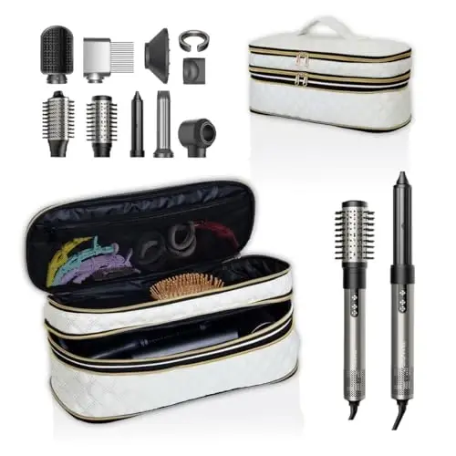 UOZL Hair Dryer Travel Carrying Case, Curling Iron Storage Bag, Slim Expandable Handheld Dual-Layer Travel Storage Bag for Dryer/Hair Tool Organizer/Style Organizer - 1