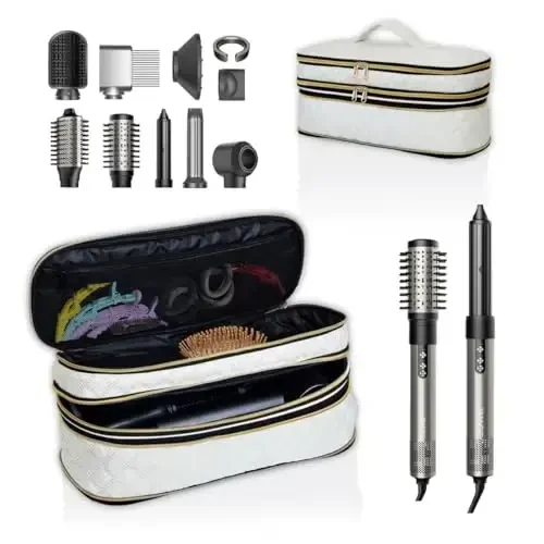 UOZL Hair Dryer Travel Carrying Case, Curling Iron Storage Bag, Slim Expandable Handheld Dual-Layer Travel Storage Bag for Dryer/Hair Tool Organizer/Style Organizer 