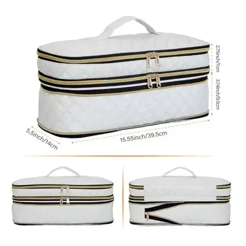 UOZL Hair Dryer Travel Carrying Case, Curling Iron Storage Bag, Slim Expandable Handheld Dual-Layer Travel Storage Bag for Dryer/Hair Tool Organizer/Style Organizer - UOZL (1)