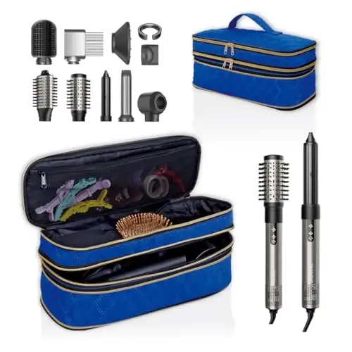UOZL Hair Dryer Travel Carrying Case, Curling Iron Storage Bag, Slim Expandable Handheld Dual-Layer Travel Storage Bag for Dryer/Hair Tool Organizer/Style Organizer - 1