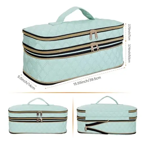 UOZL Hair Dryer Travel Carrying Case, Curling Iron Storage Bag, Slim Expandable Handheld Dual-Layer Travel Storage Bag for Dryer/Hair Tool Organizer/Style Organizer - UOZL (1)