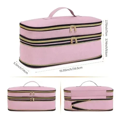 UOZL Hair Dryer Travel Carrying Case, Curling Iron Storage Bag, Slim Expandable Handheld Dual-Layer Travel Storage Bag for Dryer/Hair Tool Organizer/Style Organizer - UOZL (1)