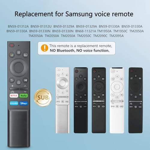 (Pack of 2) Universal Replacement for Samsung-Smart-TV Remote Control - Compatible with Samsung-Frame TV Crystal QLED OLED UHD Curved Neo 4/8K Smart TVs - 3