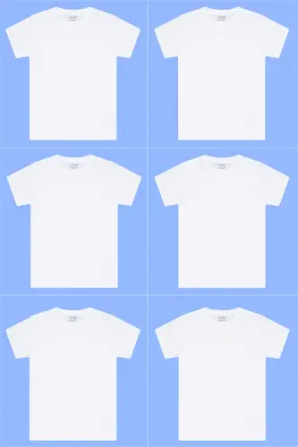 Упаковки из 6 футболок с круглым вырезом белого цвета с коротким рукавом для мальчиков из 100% хлопка - 1