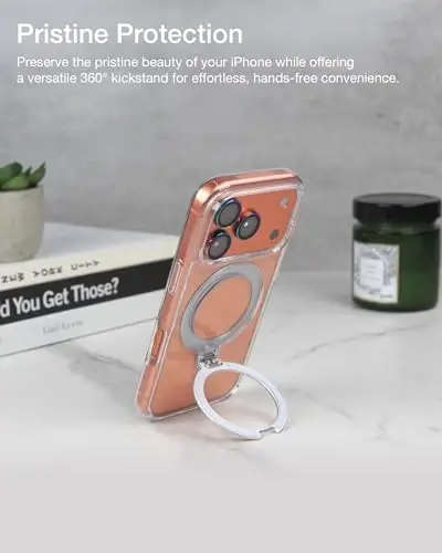 Upcommon Flex Stand Case for iPhone 17, 360° Aylanadigan Tirgak, MagSafe bilan mos, Yupqa Himoya Qopqog'i, Zarba o'tkazmaydigan (Shaffof) - 3