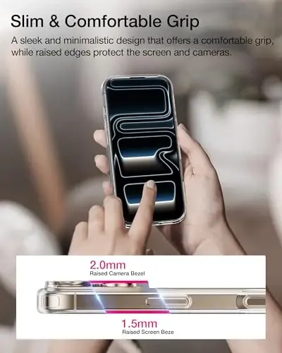 Upcommon Flex Stand Case for iPhone 17, 360° Rotatable Kickstand, MagSafe Compatible, Slim Protective Cover, Shockproof (Clear) - 5