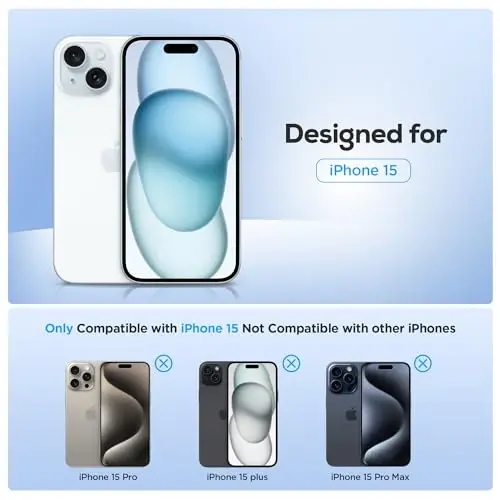 Upcommon Flex Stand Case, Oʻrnatilgan magnit tayanch, MagSafe bilan mos, Yupqa himoya qopqogʻi, Zarba oʻtkazmaydigan (iPhone 15) Shaffof - 2