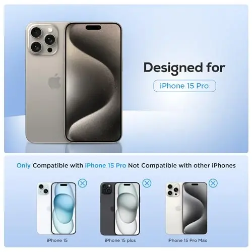 Upcommon Flex Stand Case, O‘rnatilgan magnit tirgak, MagSafe bilan mos, Yupqa himoya qopqog‘i, Zarba o‘tkazmaydigan (iPhone 15 Pro) Shaffof - UPCOMMON (1)