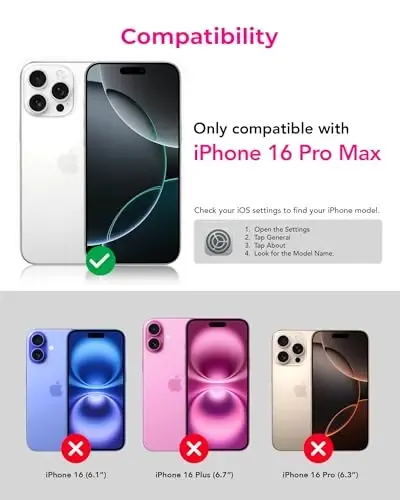 Upcommon Flex Stand Case, Oʻrnatilgan magnit tirgak, MagSafe bilan mos, Yupqa himoya qopqogʻi, Zarba oʻtkazmaydigan (iPhone 16 Pro Max) Shaffof - 2