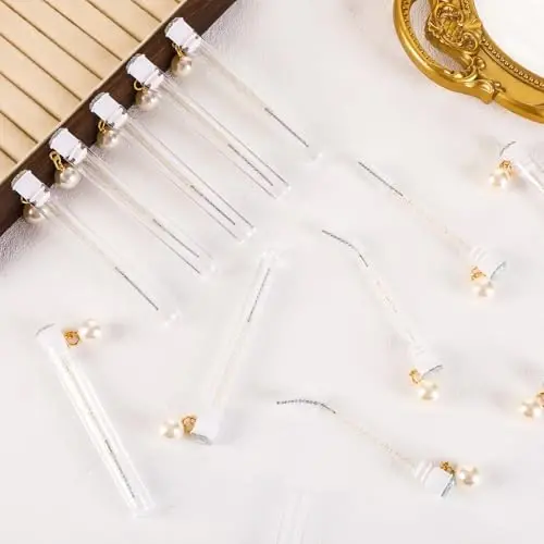 Upgrade 48 Pcs Disposable Mascara Wands Set Eyebrow Spoolies, White | 24 Lash Spoolies Brush and 24 Reusable Keychain Empty Eyelash Brush Tubes for Eyelash Extension Kit Make Up Tools - 3