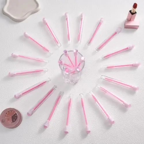 Upgrade 48 Pieces Disposable Mascara Wands Set,Diamond Mascara for Women and Girls- Include 24 Pcs Crystal Lash Spoolies Brush and 24 Pcs Reusable Keychain Empty Eyelash Brush Tubes Makeup Tools - 3