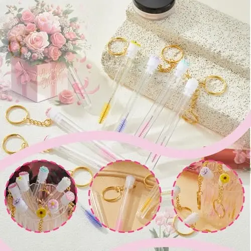 Upgrade Disposable Mascara Wands Set Eyelash Brush Lash Wand Makeup Tool for Eyelash Extensions Extremely Durable Bling Diamond Mascara for Women Girls(4 Pcs) - 4