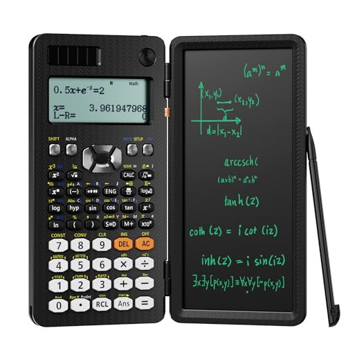 Upgraded 991ES Plus Desktop Scientific Calculator, ROATEE CalcNote Multiview 4-Line Display with Erasable LCD Writing Tablet, Solar Battery Power with Notepad for School and Business - 1