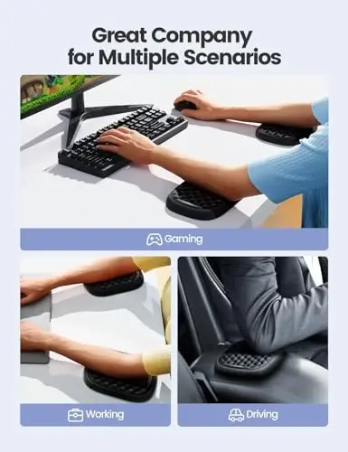 [Upgraded Larger and Thicker] Vaydeer Elbow Rest Pad, Desk Wrist Rest Memory Foam Armrest, Ergonomic Mouse Cushion Support, Wrist Pain Relief for Computer Laptop Working Typing Gaming Office-Gray - 5