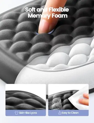 [Upgraded Larger and Thicker]Vaydeer Elbow Rest Pad, Desk Wrist Rest Memory Foam Armrest, Ergonomic Mouse Cushion Support, Wrist Pain Relief for Computer Laptop Working Typing Gaming Office Black Blue - 4