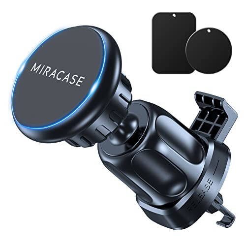 [Upgraded] Miracase Universal Magnetic Phone Holder for Car,[2nd Generation Vent Clip&Strong Magnets] Hands Free Car Phone Mount, Air Vent Cell Phone Holder for All Phones - 1
