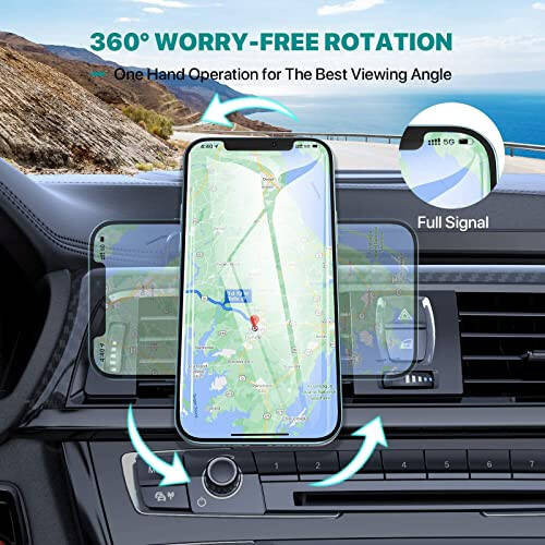 [Upgraded] Miracase Universal Magnetic Phone Holder for Car,[2nd Generation Vent Clip&Strong Magnets] Hands Free Car Phone Mount, Air Vent Cell Phone Holder for All Phones - 6