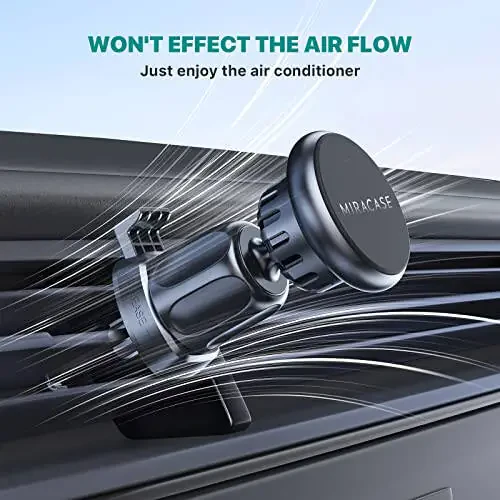 [Upgraded] Miracase Universal Magnetic Phone Holder for Car,[2nd Generation Vent Clip&Strong Magnets] Hands Free Car Phone Mount, Air Vent Cell Phone Holder for All Phones - 5