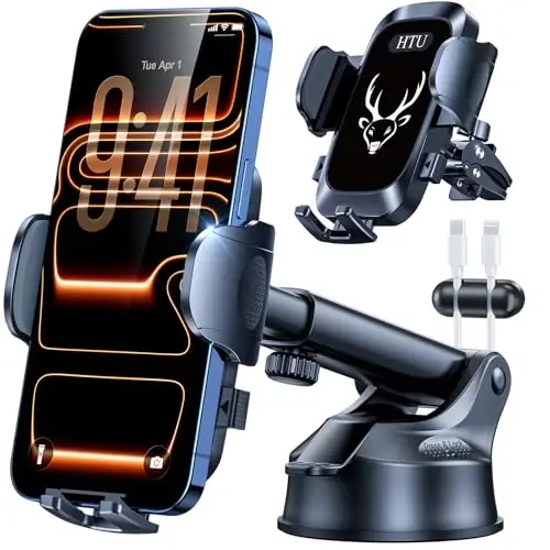【Upgraded Strongest Suction & Pro Military-Grade】Ultimate Car Phone Mount【360°Rotatable Suction】Cell Phone Holder Truck Stand for Dashboard Windshield Vent for iPhone 17 Pro Max Samsung,Graphite Black - 1