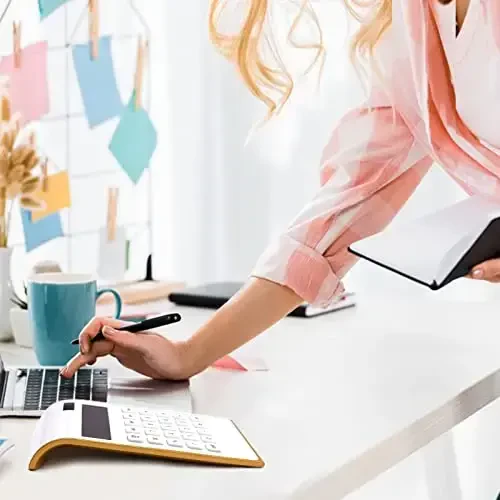 UPIHO Gold Solar Batareya Asosiy 10 Xonali Stol Kalkulyatori, Egilgan LCD Displey, Yengil Stol Kalkulyatori - 6