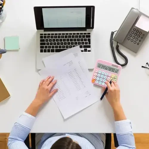 UPIHO Pink Calculator, Standard Calculator 12 Digit with Large LCD Display and Big Buttons,Pink Office Accessories for Women Desk, Cute for Office,School, Home, Business(Colorful Pink) - 6