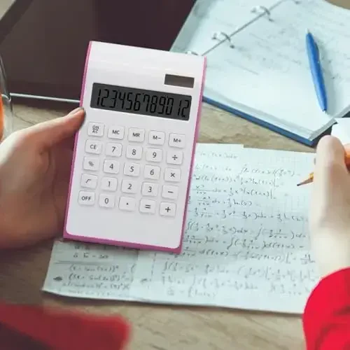 Hot Pink Calculator, UPIHO Hot Pink Office Supplies and Accessories,10 Digits Solar Battery Basic Office Calculator with Large LCD Display, Desktop Supplies, Gifts for Coworkers - 5